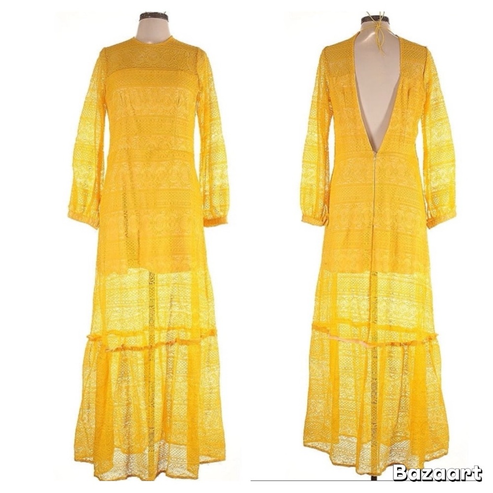 Anthropologie Vone Maxi Textured Lace Dress
